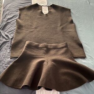 Zara Brown Skater Skirt